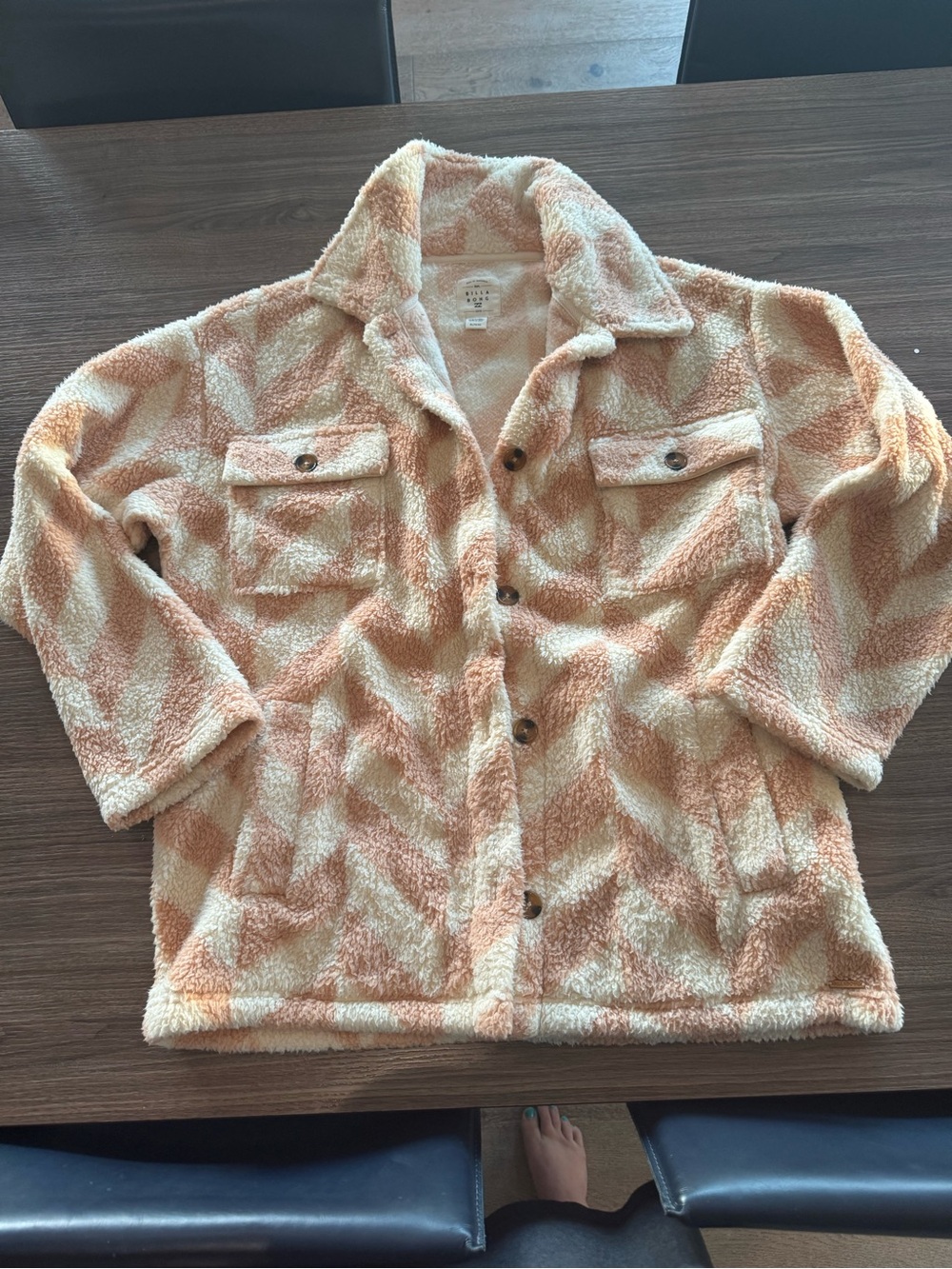 Billabong Cream & Peach Sherpa Jacket